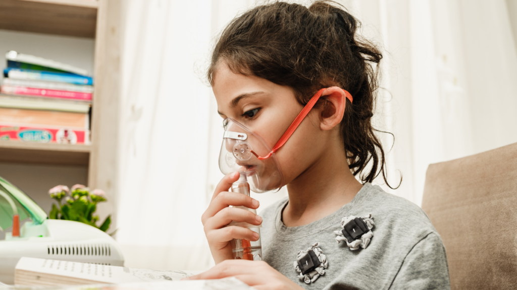 Menina com falta de ar