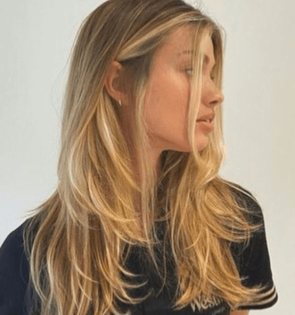 Corte de cabelo em camadas
