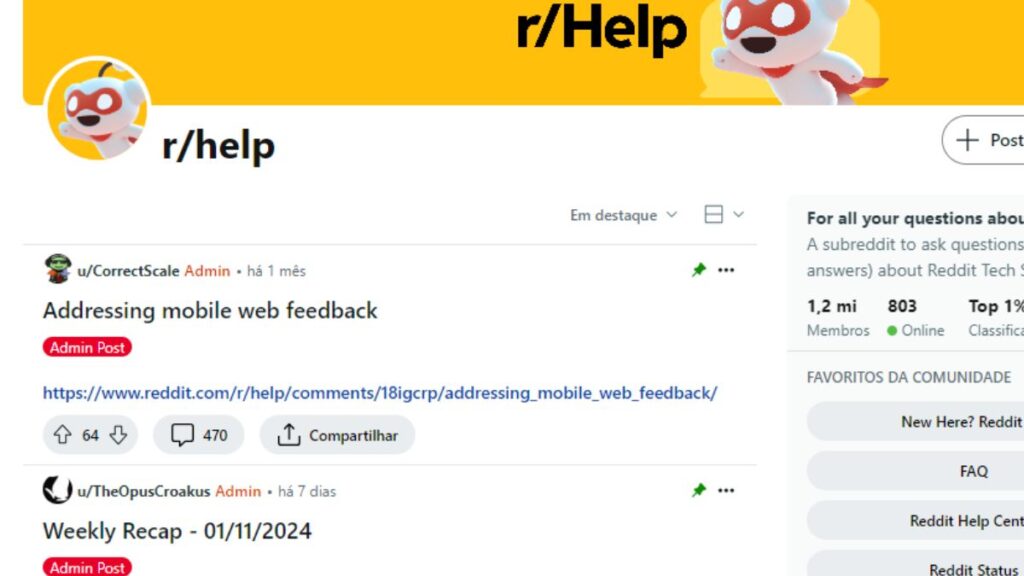 Suporte Reddit: e-mail, central de atendimento 2 Fórum de ajuda – r/help