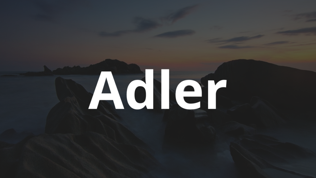 Significado do nome Adler: História e origem! 1 Significado do nome Adler