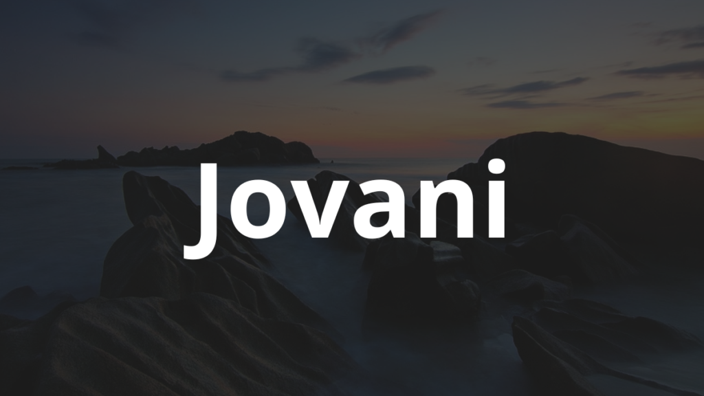 Significado do nome Jovani