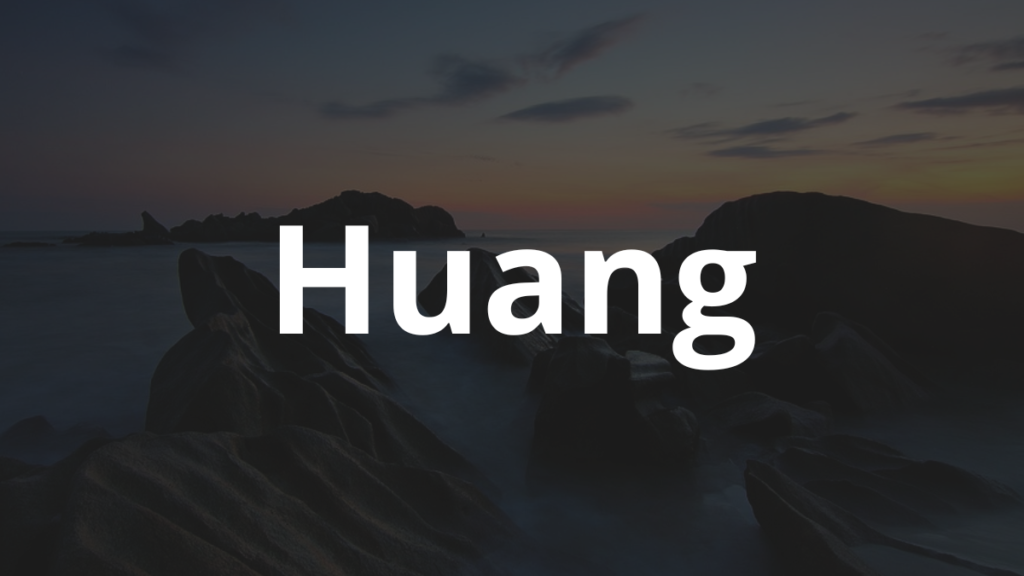 Significado do nome Huang: História e origem! 1 Significado do nome Huang