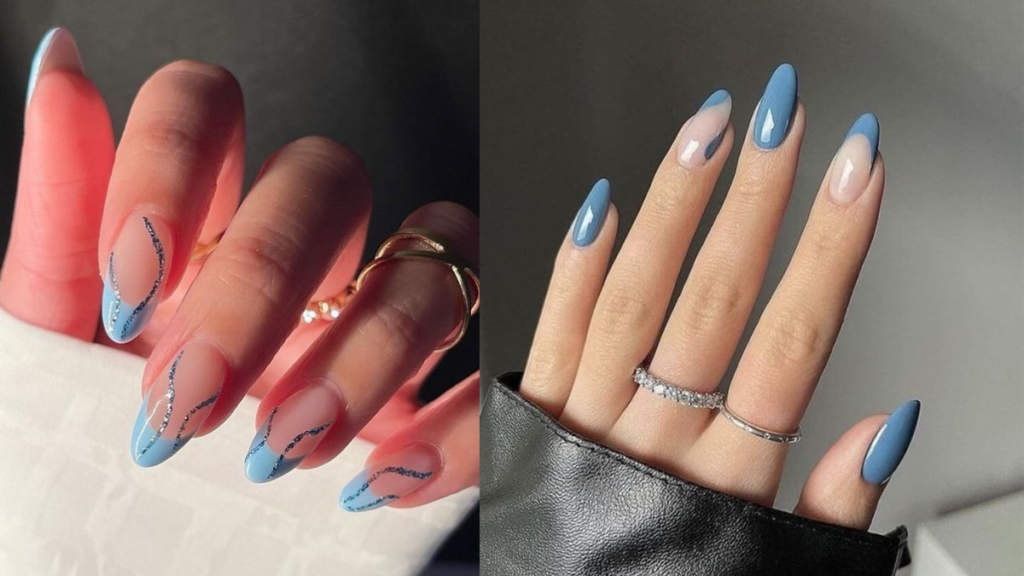 Unhas em Gel Azul claro