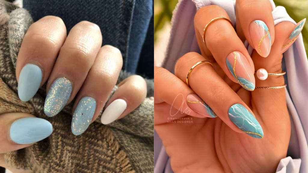Unhas em Gel Azul