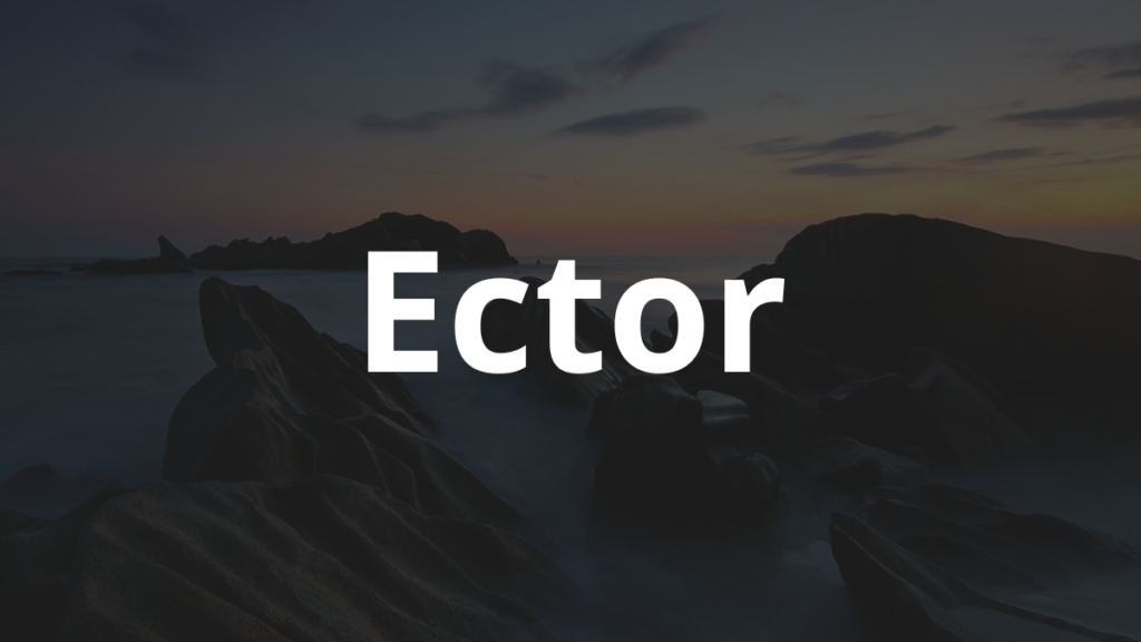 Significado do nome Ector: História e origem! 1 Significado do nome Ector