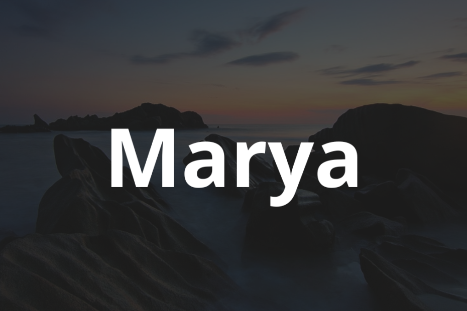 Significado do nome Marya