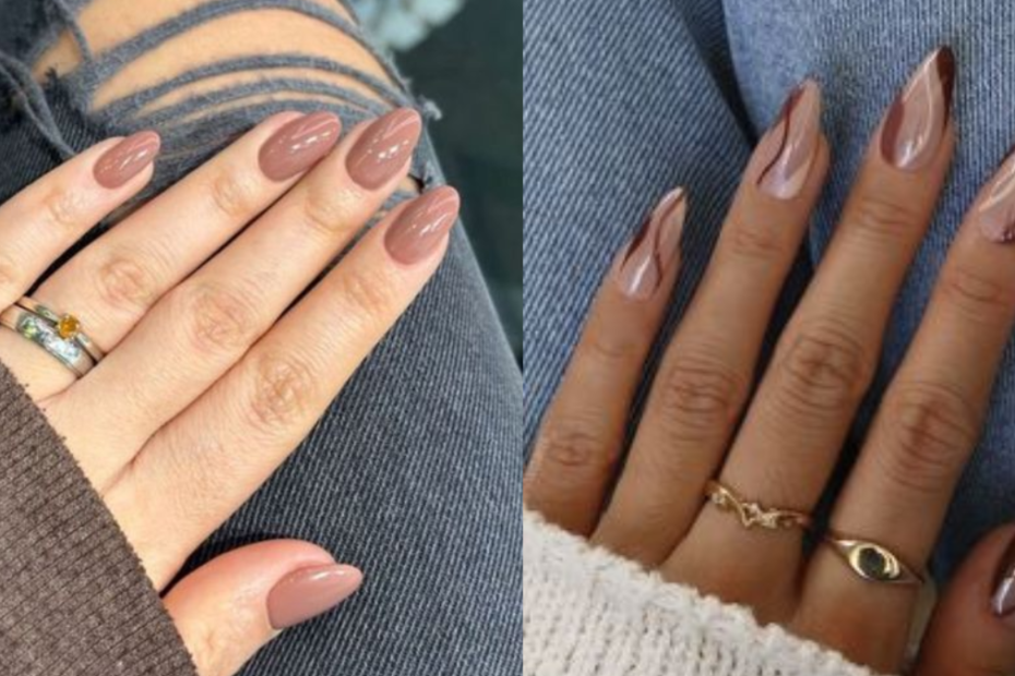 unhas com decoração nude