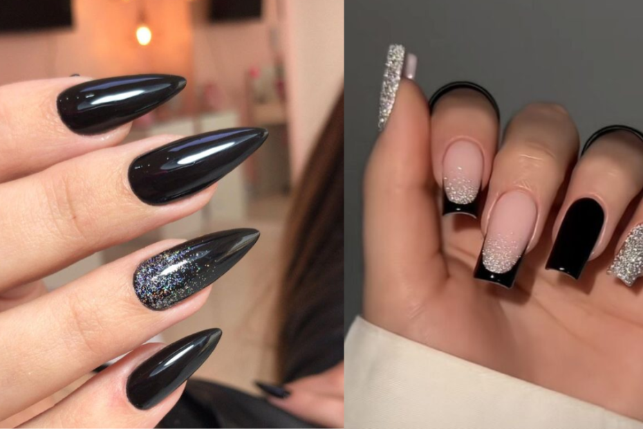 Unhas pretas com glitter: Confira incríveis inspirações com muito estilo! 11 Unhas pretas com glitter ideias incríveis