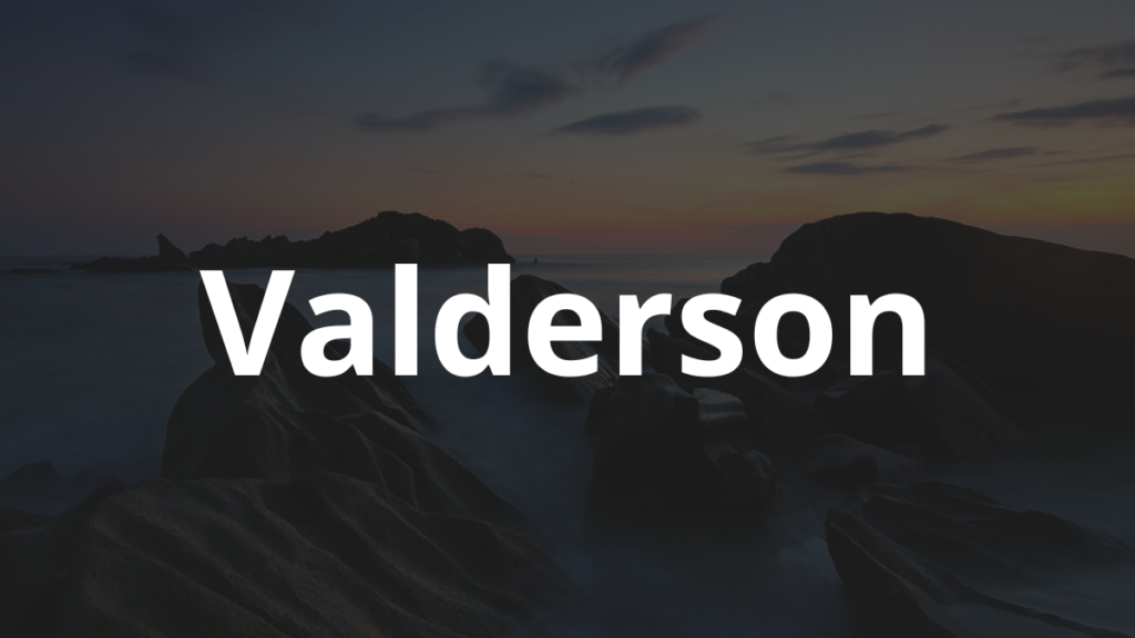 Significado do nome Valderson
